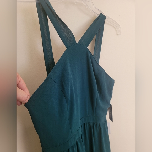 NWT Lulus Air of Romance Forest Green Maxi Dress Size Large - Picture 9 of 13